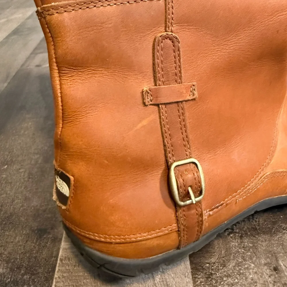 The‎ North Face Waterproof Tall Leather Riding Boots Lug Sole Buckle Zip Women 9